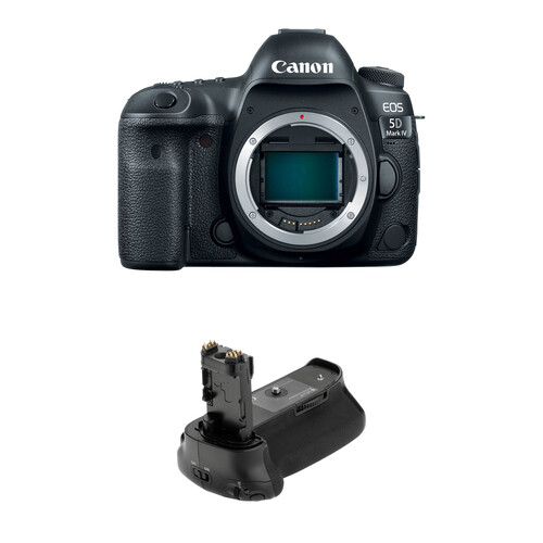 Canon EOS 5D Mark IV DSLR Camera with Vello BG-C14 Battery Grip Kit