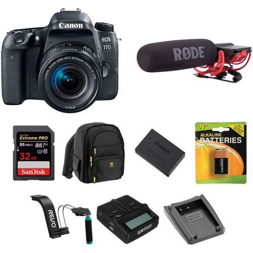 Canon EOS 77D DSLR Camera with 18-55mm Lens Video Kit