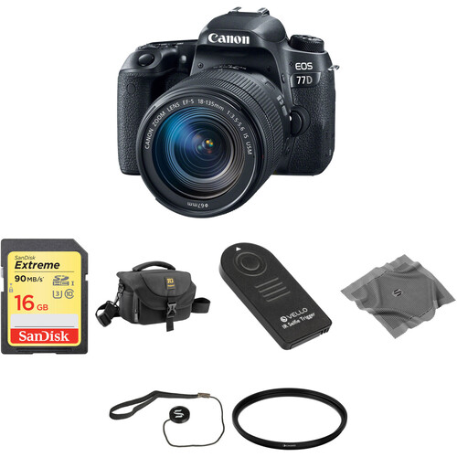 Canon EOS 77D DSLR Camera with 18-135mm Lens Basic Kit