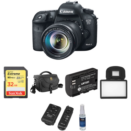 Canon EOS 7D Mark II DSLR Camera with 18-135mm Lens and Basic Photo Kit