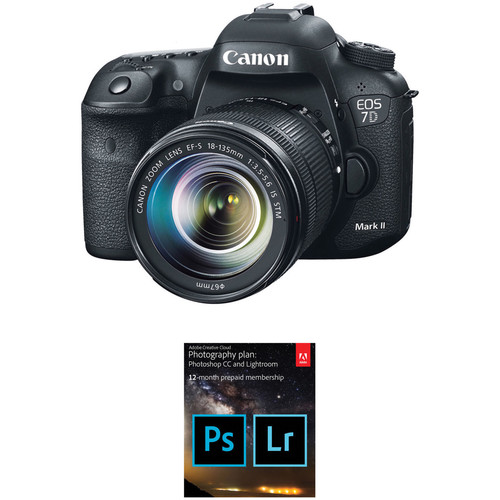 Canon EOS 7D Mark II DSLR Camera with 18-135mm f/3.5-5.6 STM Lens and Adobe Creative Cloud Photography Plan Kit