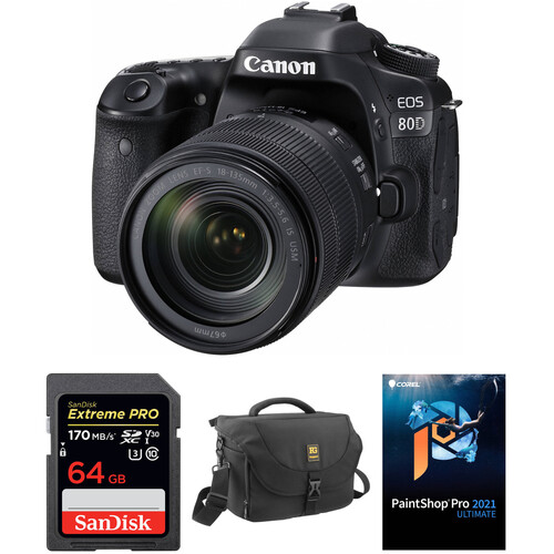 Canon EOS 80D DSLR Camera with 18-135mm Lens and Accessory Kit