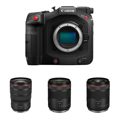 Canon EOS C80 Cinema Camera Kit with 24-70, 24, and 50mm Lenses (Canon RF)