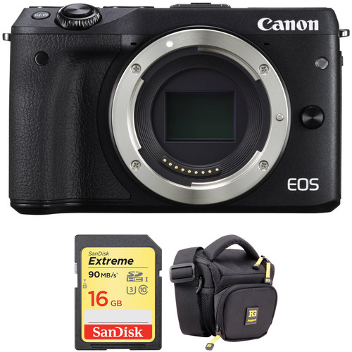 Canon EOS M3 Mirrorless Digital Camera with Accessory Kit (Body Only, Black)