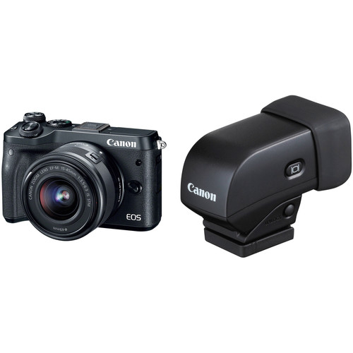 Canon EOS M6 Mirrorless Digital Camera with 15-45mm Lens and Electronic Viewfinder Kit (Black)