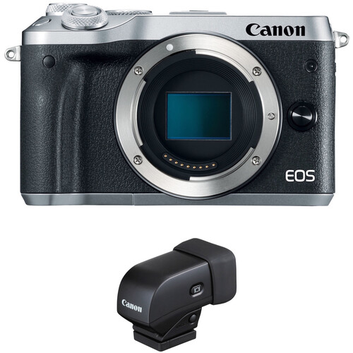 Canon EOS M6 Mirrorless Digital Camera with Electronic Viewfinder Kit (Silver)