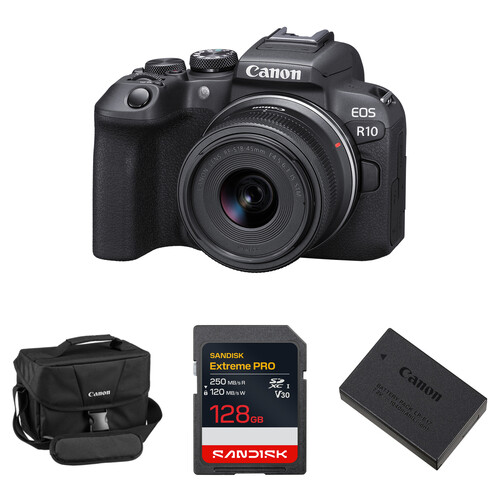 Canon EOS R10 Mirrorless Camera with 18-45mm Lens and Essentials+ Kit