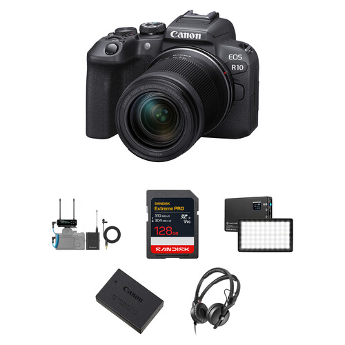 Canon EOS R10 Mirrorless Camera with 18-150mm Lens and Audio