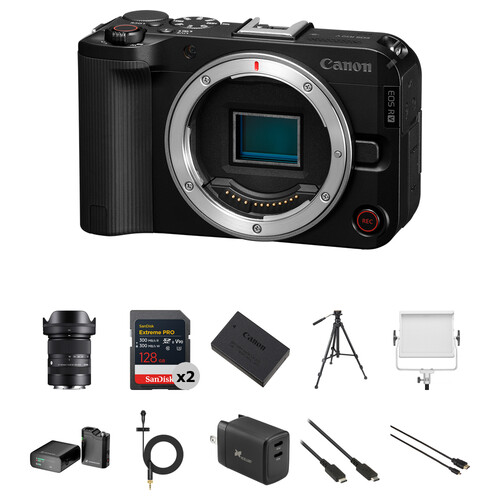 Canon EOS R50V Mirrorless Camera with 18-50mm Lens and Advanced Lecture Kit