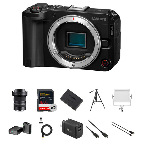 Canon EOS R50V Mirrorless Camera with 18-50mm Lens and Advanced Lecture Kit