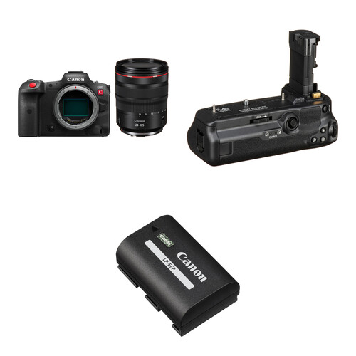Canon EOS R5 C Mirrorless Cinema Camera Kit with RF 24-105mm f/4L Lens and LP-E6NH Battery