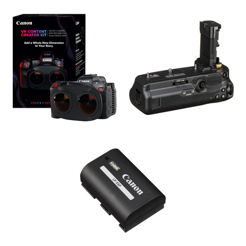 Canon EOS R5 C VR Creator Kit with RF 5.2mm f/2.8 Dual Fisheye Lens and LP-E6NH Battery