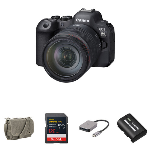 Canon EOS R6 Mark II Mirrorless Camera with 24-105mm f/4 Lens with Essentials+ Kit