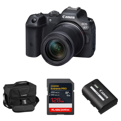 Canon EOS R7 Mirrorless Camera with 18-150mm Lens and Essentials+ Kit