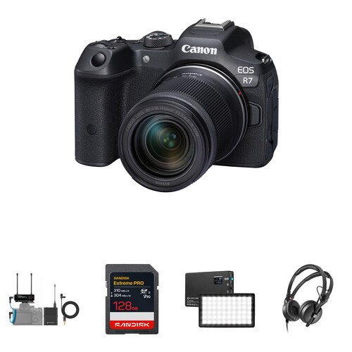 Canon EOS R7 Mirrorless Camera with 18-150mm Lens and Audio
