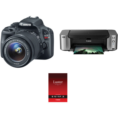 Canon EOS Rebel SL1 DSLR Camera with 18-55mm Lens and Inkjet