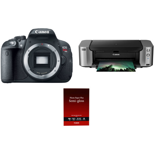 Canon EOS Rebel T5i DSLR Camera Body with Inkjet Printer Kit