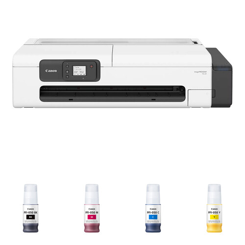 Canon imagePROGRAF TC-21 24" Large Format Desktop Printer with PFI-050 4-Color Ink Tank Kit