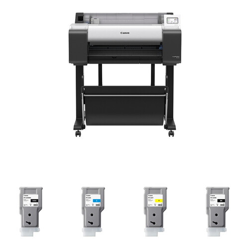 Canon imagePROGRAF TM-250 24" Large-Format Printer with Four PFI-320 Ink Cartridges Kit