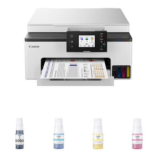 Canon MAXIFY GX1020 Wireless MegaTank All-in-One Color Printer with Four GI-25 Ink Bottles Kit