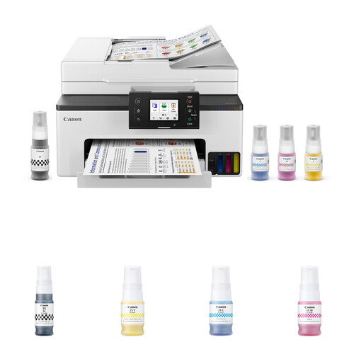 Canon MAXIFY GX2020 Wireless MegaTank All-In-One Color Printer with Four GI-25 Ink Bottles Kit