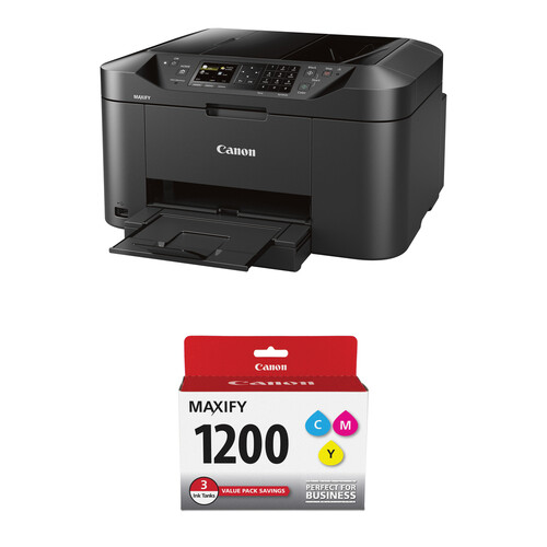 Canon MAXIFY MB2120 Wireless Home Office All-in-One Inkjet Printer with PGI-1200 CMY Ink Cartridge Pack Kit