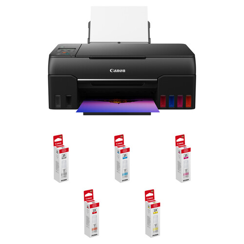 Canon PIXMA G620 Printer with 6 GI-23 Ink Bottles Kit