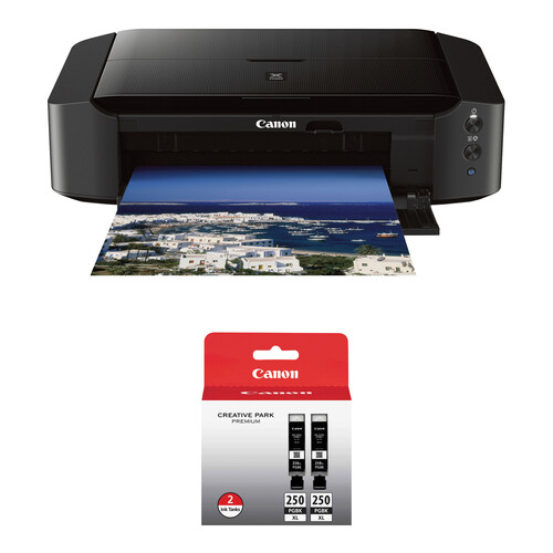 Canon PIXMA iP8720 Wireless Inkjet Photo Printer with 2 x PGI-250PGBK XL High-Capacity Black Ink Cartridge Kit
