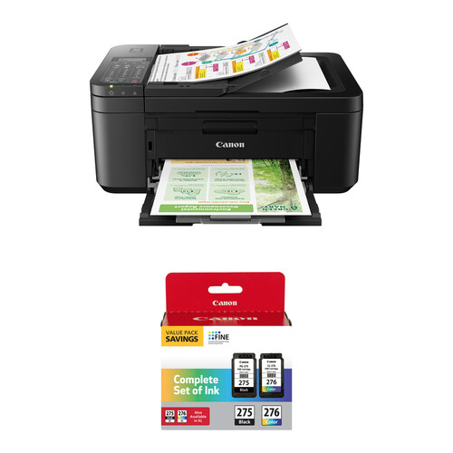 Canon PIXMA TR4720 Wireless All-in-One Printer with PG-275/CL-276 Ink Cartridge Kit (Black)