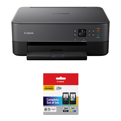 Canon PIXMA TS6420a Wireless Inkjet All-In-One Color Printer with PG-260 Black / CL-261 Color Kit