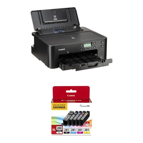Canon PIXMA TS702a Wireless Photo Printer with PGI-280 XL/CLI-281 5-Color Pack Kit