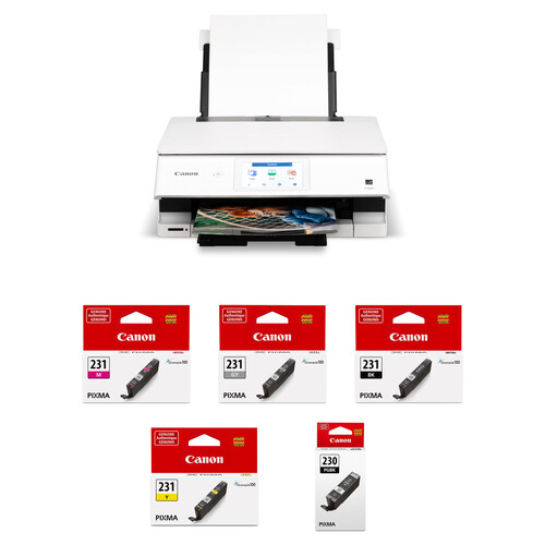 Canon PIXMA TS8820 Wireless All-in-One Inkjet Printer with CLI-231/PGI-230 5-Color Ink Tank Kit