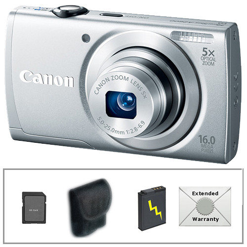 Canon PowerShot A2600 Digital Camera Deluxe Kit (Silver) B&H