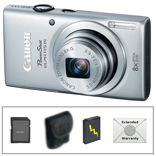 Canon PowerShot ELPH 115 IS Digital Camera Deluxe Kit (Silver)