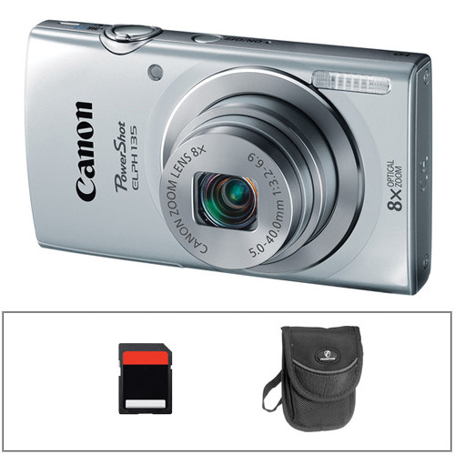 Canon PowerShot ELPH 135 Digital Camera Basic Kit (Silver)