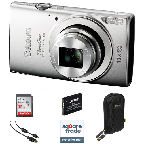 Canon PowerShot ELPH 170 IS Digital Camera Deluxe Kit (Silver)