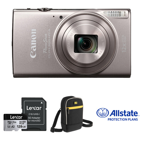 Canon PowerShot ELPH 360 Camera with Accessories Kit (Silver)