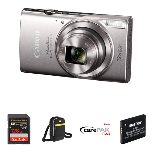 Canon PowerShot ELPH 360 HS Digital Camera Deluxe Kit (Silver)