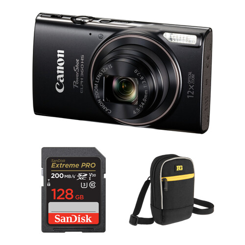 Canon PowerShot ELPH 360 HS Digital Camera with Accessory Kit (Black)