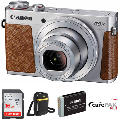 Canon PowerShot G9 X Digital Camera Deluxe Kit (Silver) B&H