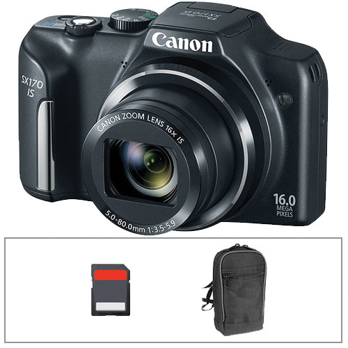 Canon PowerShot SX170 IS Digital Camera Basic Kit (Black)