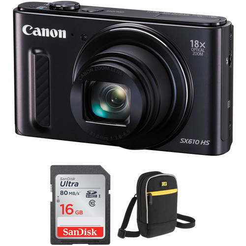 Canon PowerShot SX610 HS Digital Camera with Free Accessory Kit (Black)