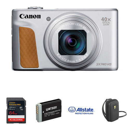 Canon PowerShot SX740 HS Digital Camera Deluxe Kit (Silver) B&H