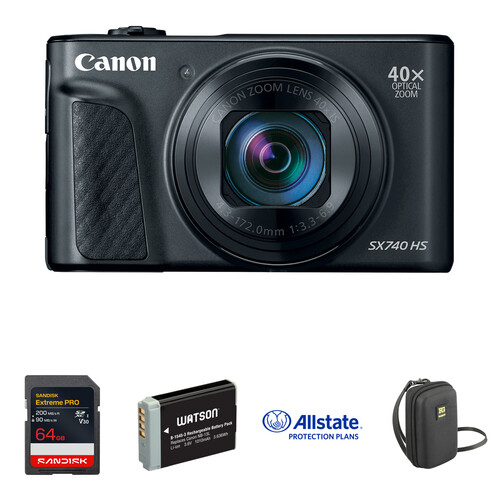 Canon PowerShot SX740 HS Digital Camera Deluxe Kit (Black) B&H