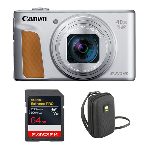 Canon PowerShot SX740 HS Digital Camera with Complete Starter Bundle (Silver)
