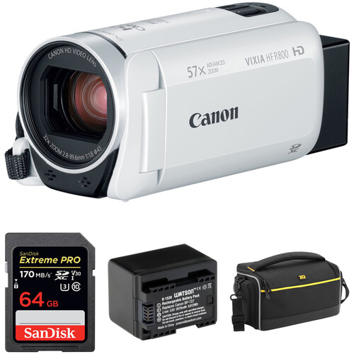 Canon VIXIA HF R800 HD Camcorder Basic Kit (White) B&H Photo