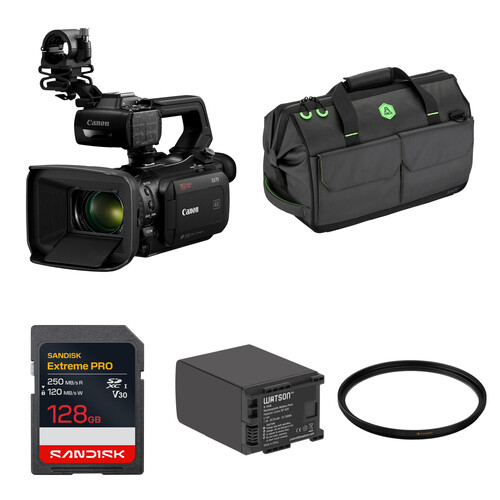 Canon XA70 UHD 4K Camcorder Kit with BP-828 Battery, 128GB Card,