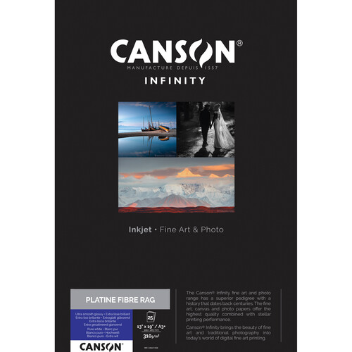 Canson Infinity Platine Fibre Rag Paper (13 x 19", 25 Sheets)