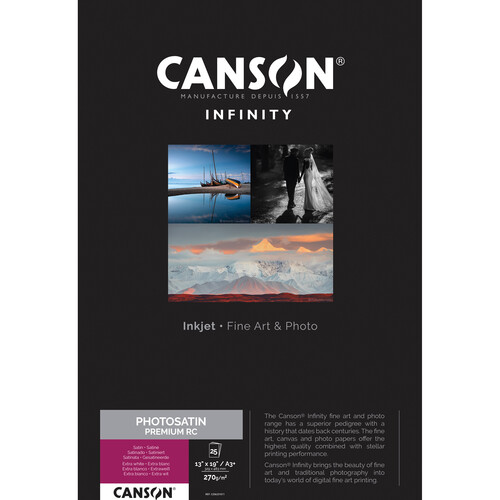 Canson Infinity PhotoSatin Premium RC Paper (13 x 19", 25 Sheets)