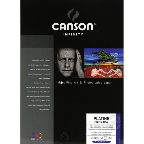 Canson Infinity Platine Fibre Rag 310 Archival Inkjet Paper (11.7 x 16.5", 25 Sheets)